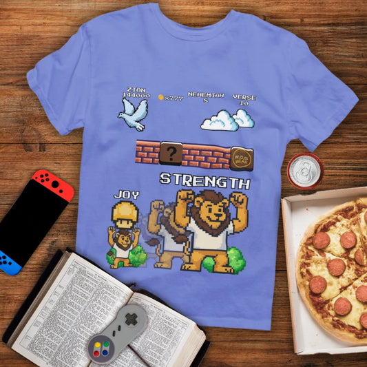 Joy of the Lord: Strength Lifted – Nehemiah 8:10 Christian T-Shirt