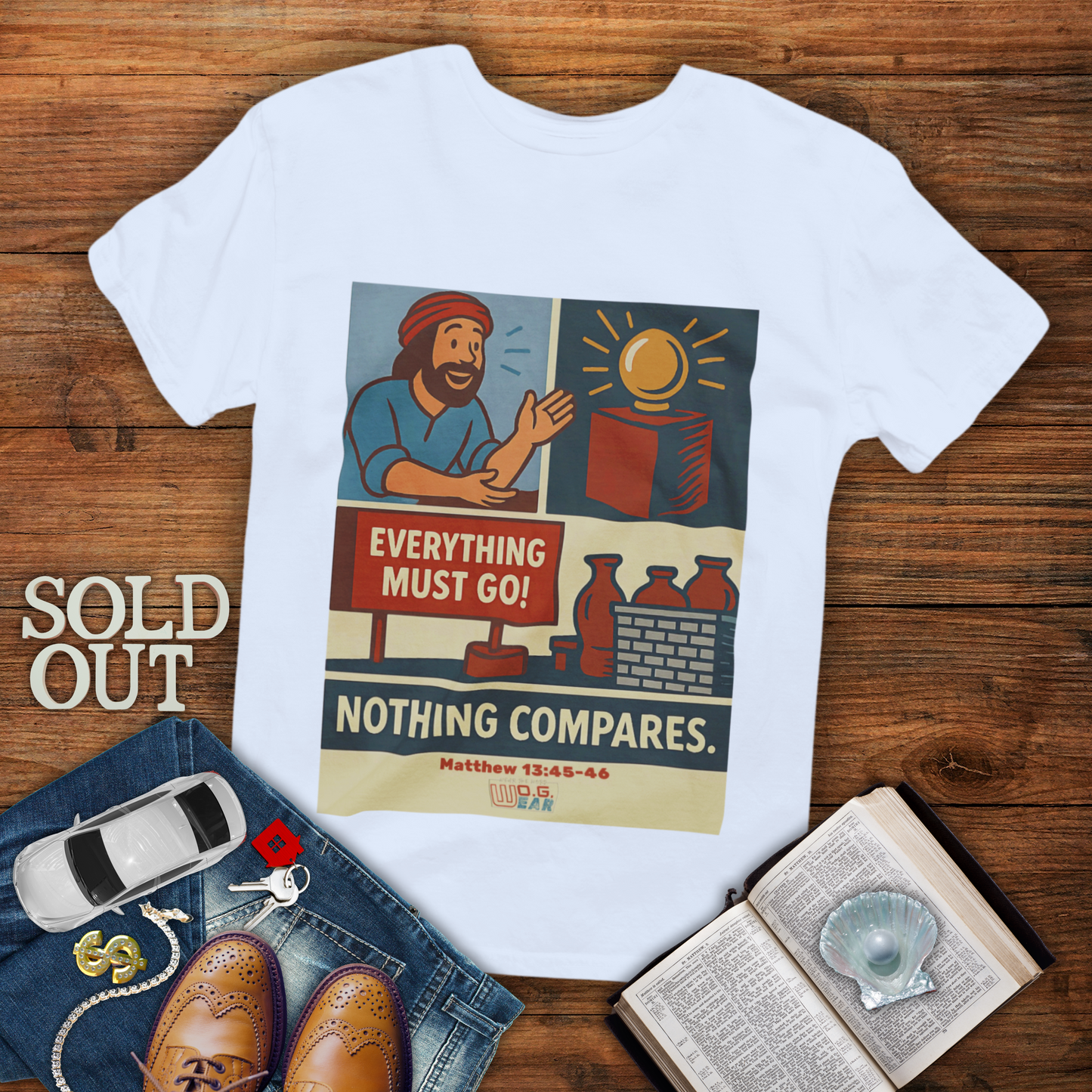 Nothing Compares – Matthew 13:45-46 Christian T-Shirt | Pearl of Great Price Kingdom Tee