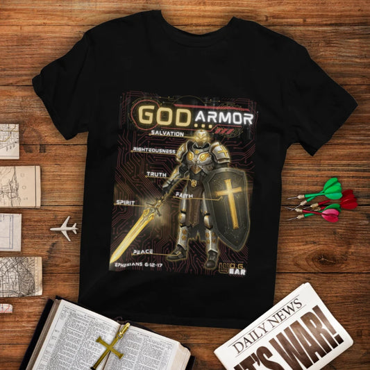 God Armor – Ephesians 6:12-18 Christian T-Shirt | Full Armor of God Tee for Spiritual Warriors