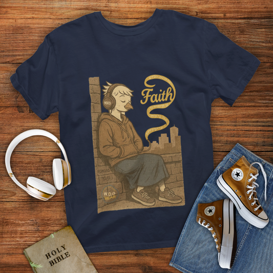 Hearing Faith T-Shirt – Romans 10:17 Bible Verse Christian Shirt