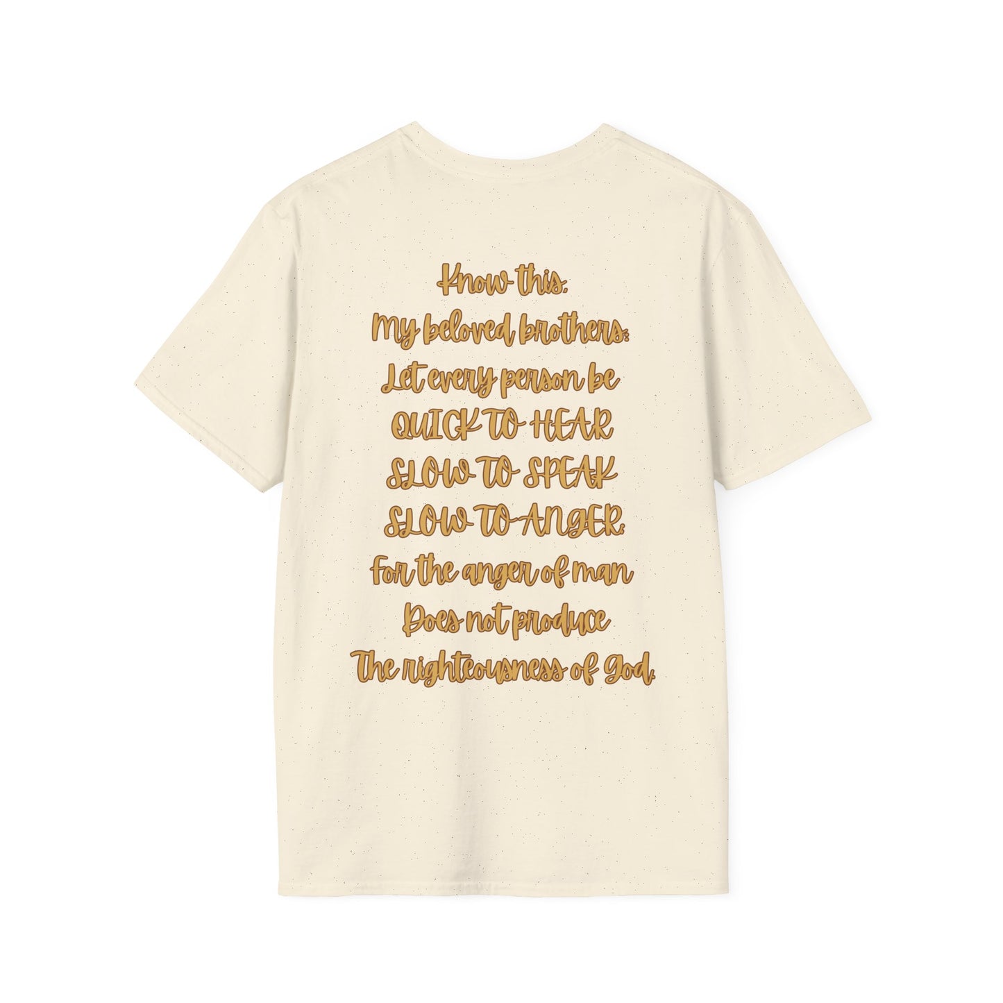 Listen Speak Christian T-Shirt – Be Quick to Hear, Slow to Speak, Slow to Anger (James 1:19–20)