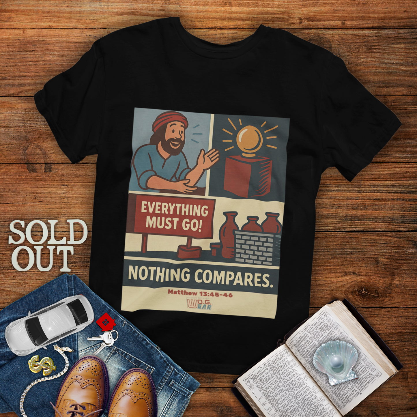 Nothing Compares – Matthew 13:45-46 Christian T-Shirt | Pearl of Great Price Kingdom Tee
