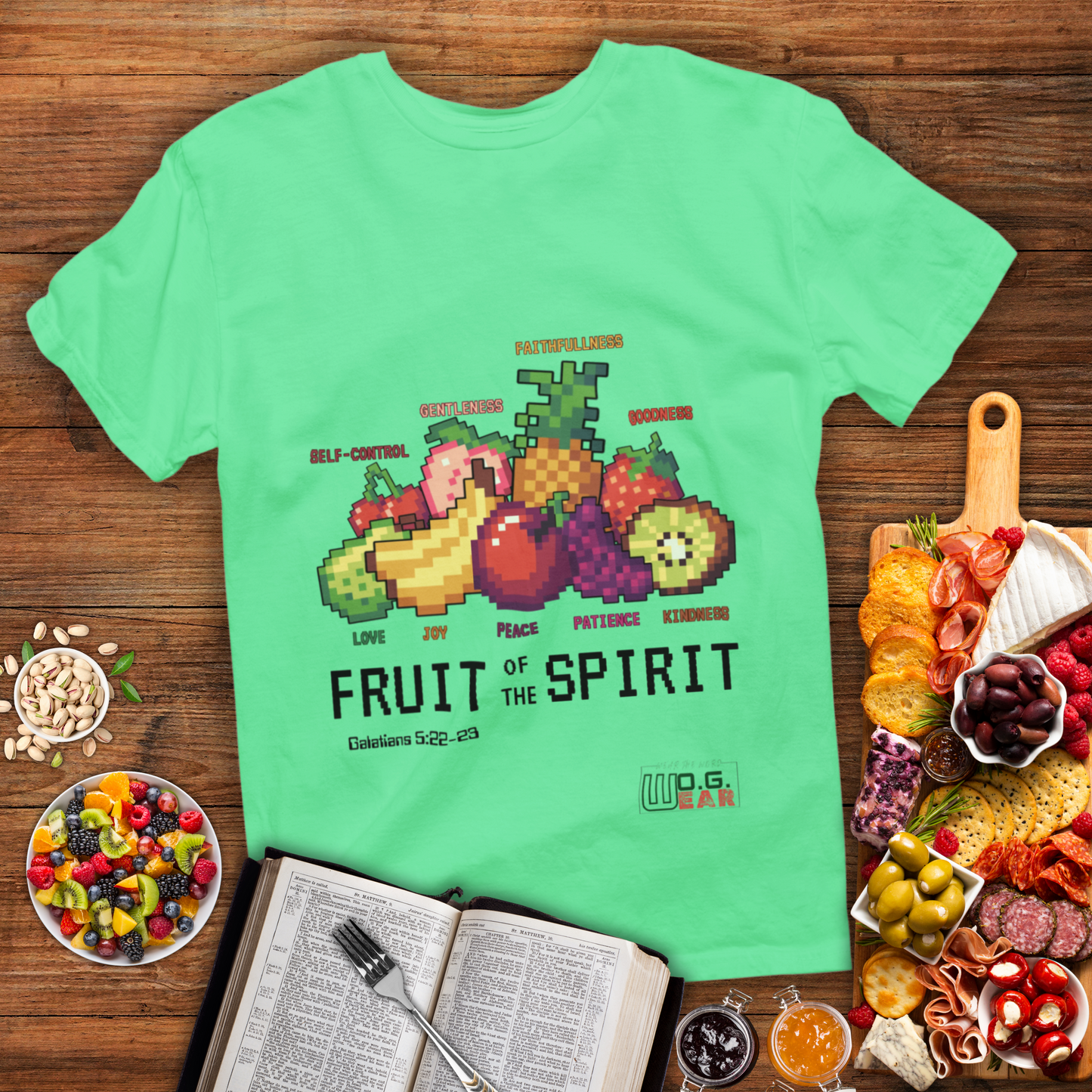 Fruit of the Spirit Tee – Galatians 5:22-23 Christian T-Shirt | Vintage Whimsical Faith Apparel for Men & Women