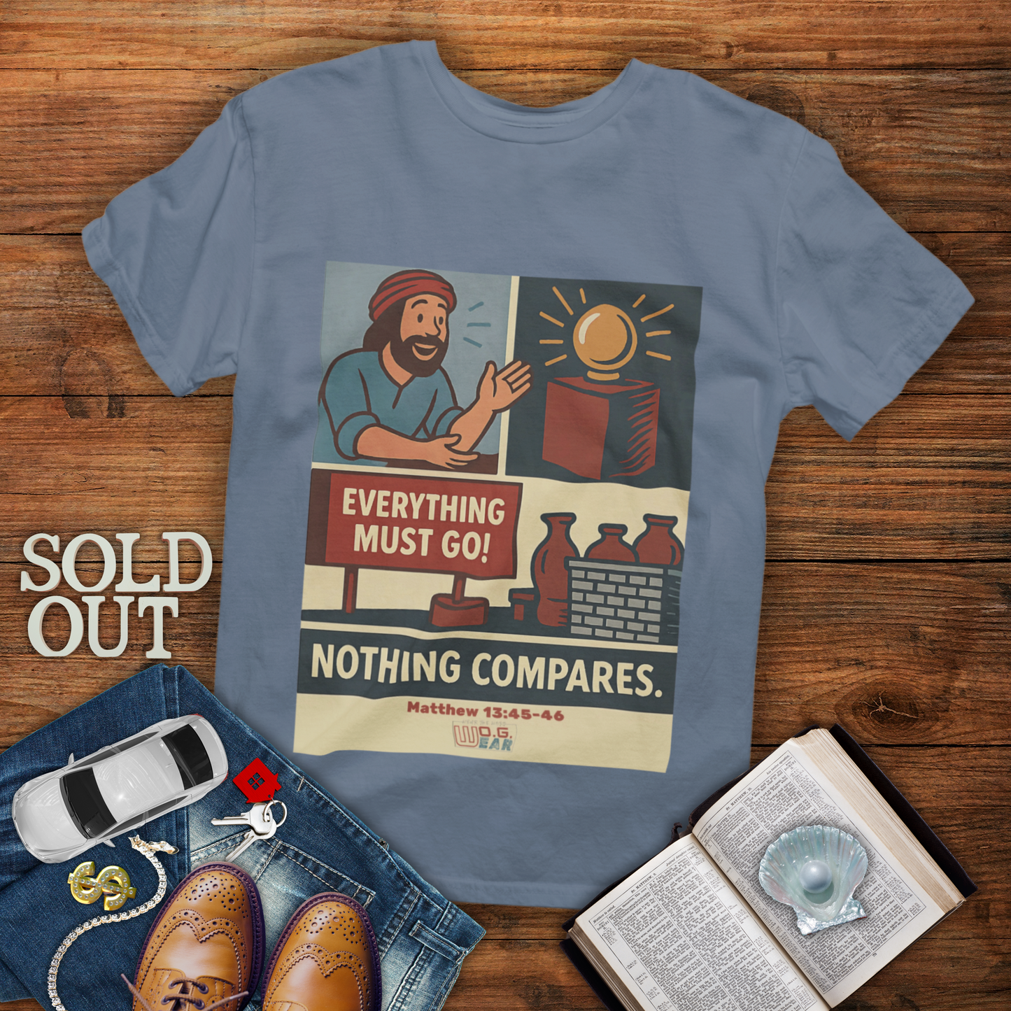 Nothing Compares – Matthew 13:45-46 Christian T-Shirt | Pearl of Great Price Kingdom Tee