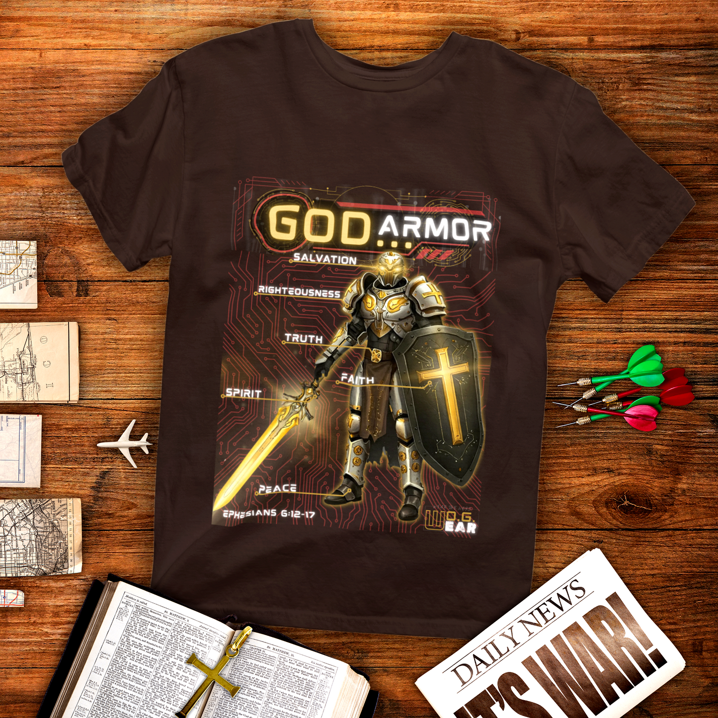 God Armor – Ephesians 6:12-18 Christian T-Shirt | Full Armor of God Tee for Spiritual Warriors