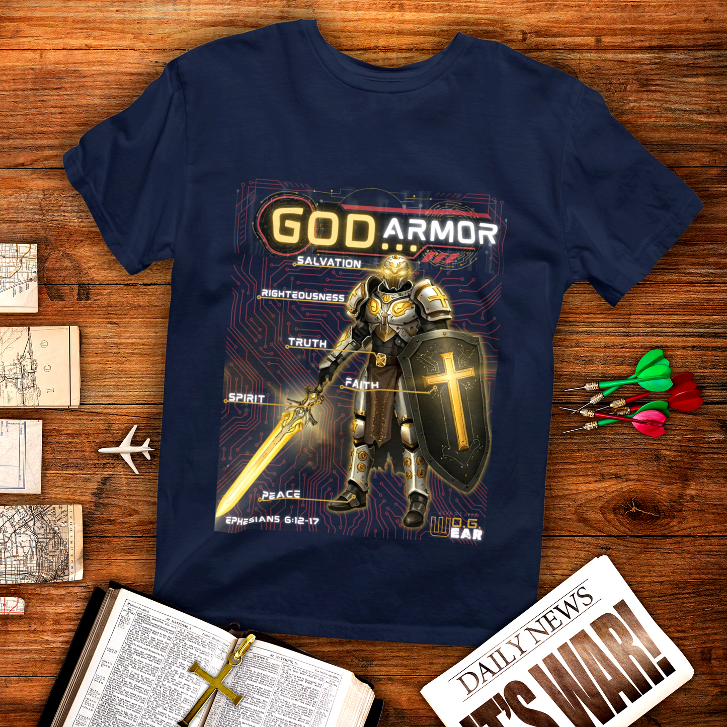 God Armor – Ephesians 6:12-18 Christian T-Shirt | Full Armor of God Tee for Spiritual Warriors