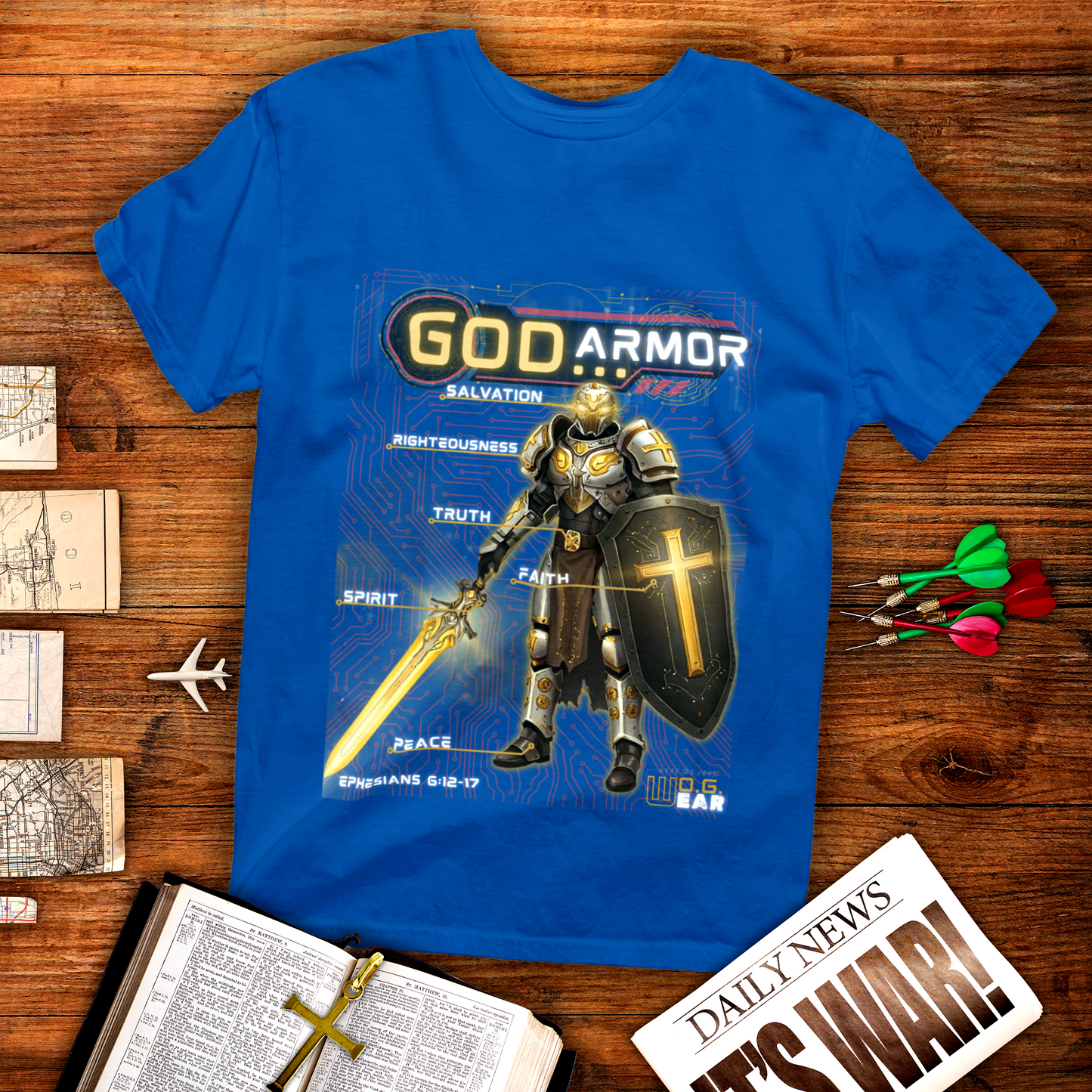 God Armor – Ephesians 6:12-18 Christian T-Shirt | Full Armor of God Tee for Spiritual Warriors