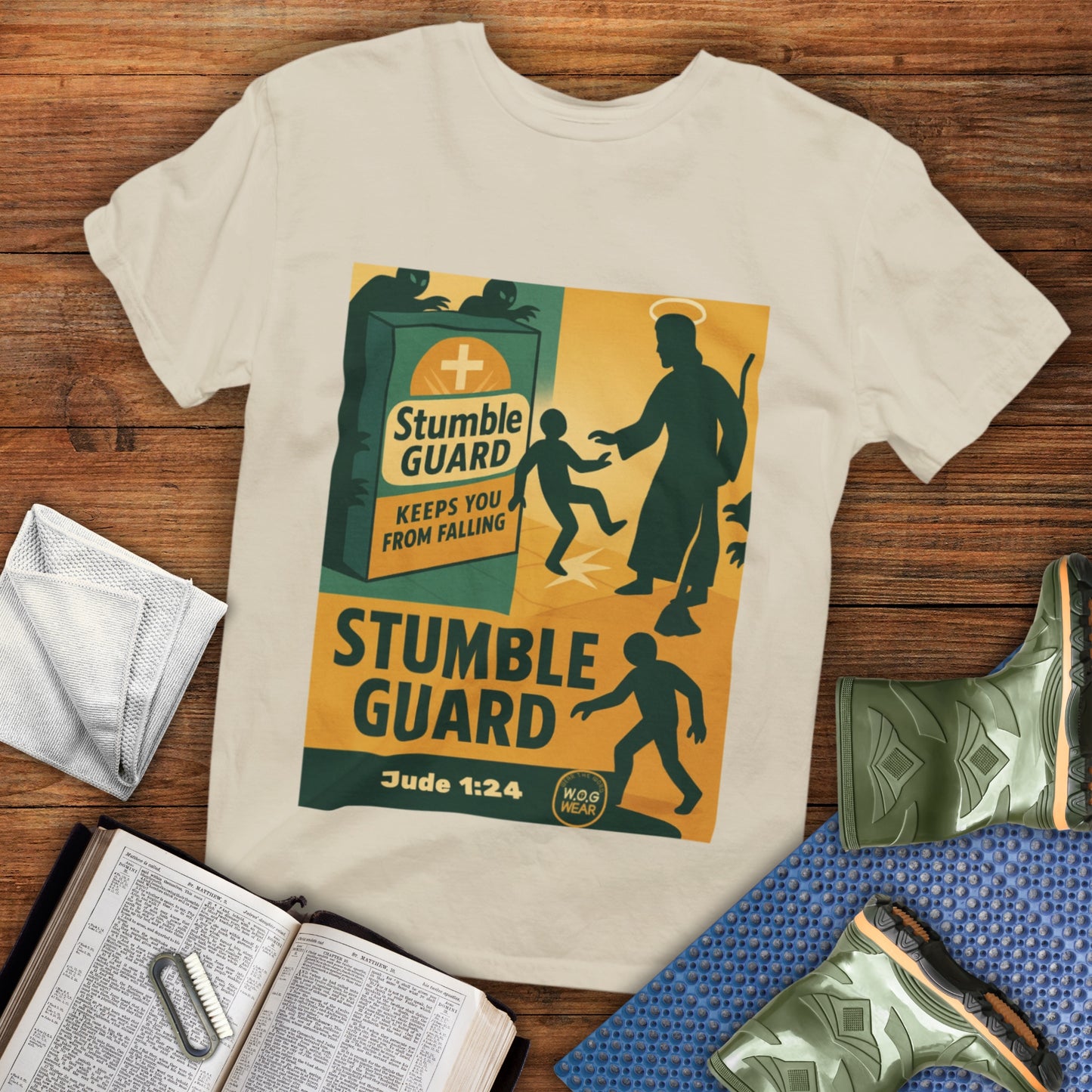 Stumble Guard – Jude 1:24 Christian T-Shirt | Vintage Faith-Based Graphic Tee for Men & Women