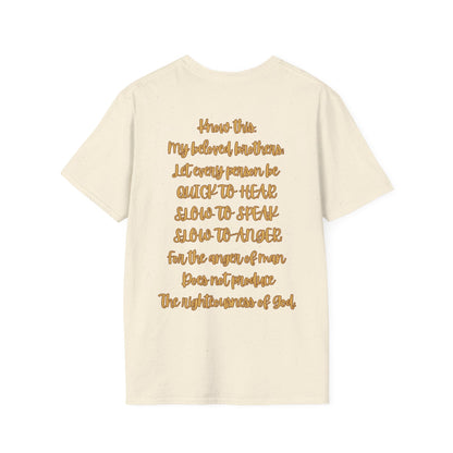 Listen Speak Christian T-Shirt – Be Quick to Hear, Slow to Speak, Slow to Anger (James 1:19–20)