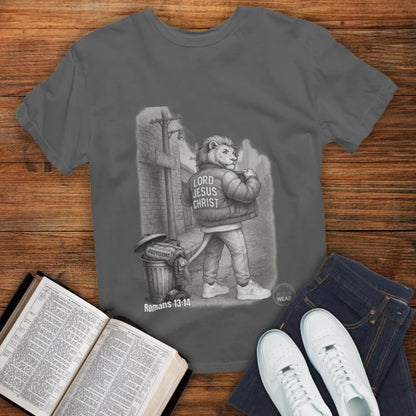 Put on Christ Christian T-Shirt – Romans 13:14 Identity Over Flesh Tee