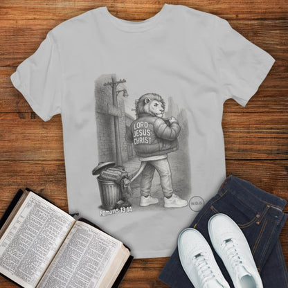 Put on Christ Christian T-Shirt – Romans 13:14 Identity Over Flesh Tee