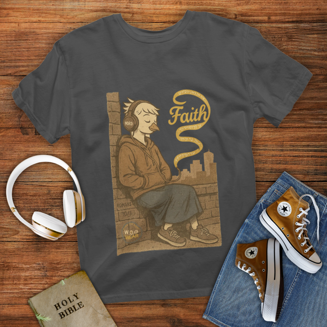 Hearing Faith T-Shirt – Romans 10:17 Bible Verse Christian Shirt