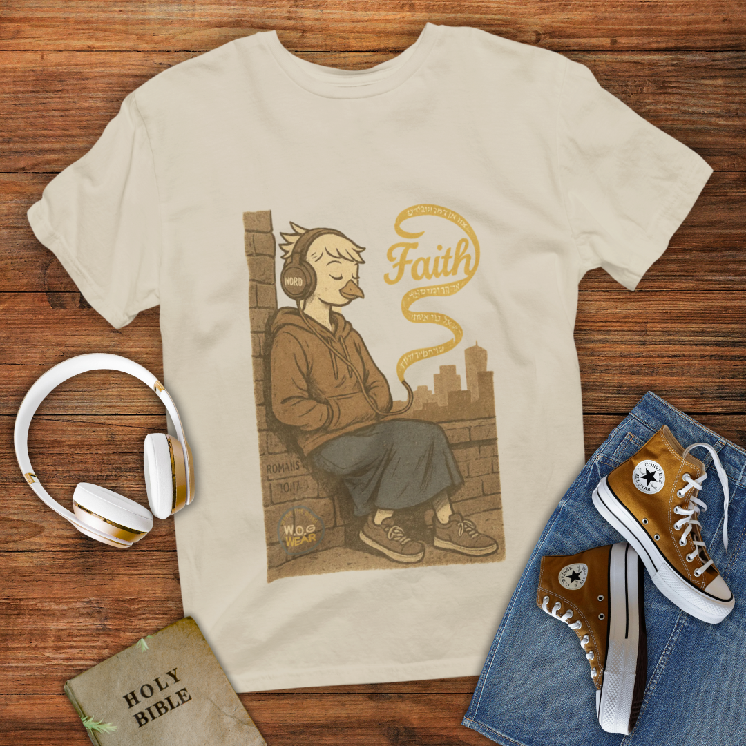 Hearing Faith T-Shirt – Romans 10:17 Bible Verse Christian Shirt